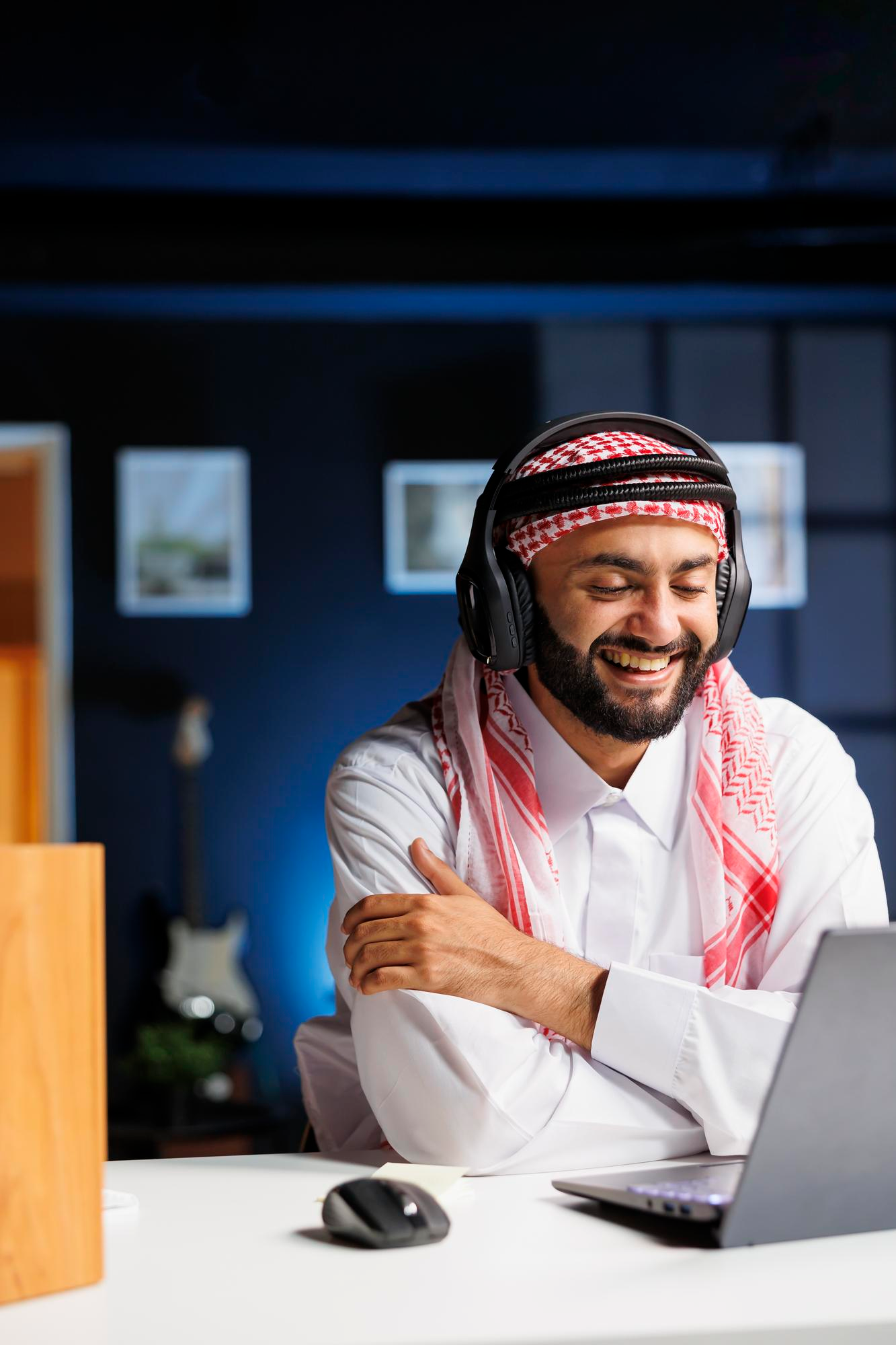 A tutor on a video call